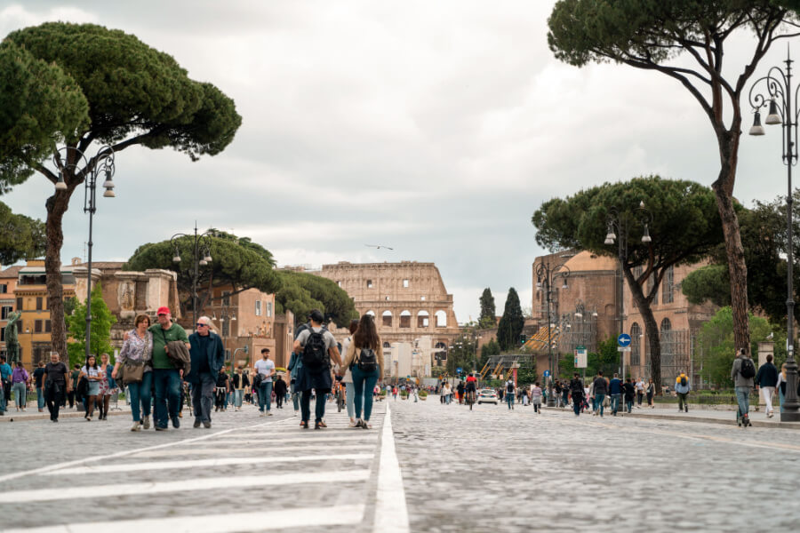 Walking through streets of Rome