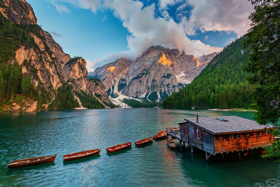 Braies Lake in spring