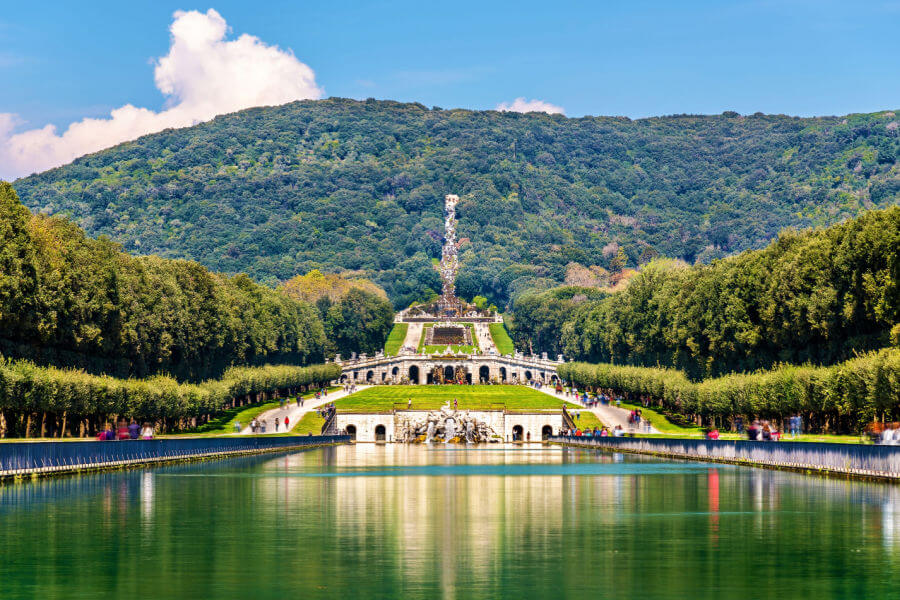Palace of Caserta in the spring